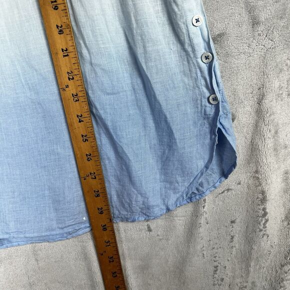 Talbots Tops Women Size 2XL 100% Linen Sleeveless Button Front Tunic Color Block - Picture 7 of 11